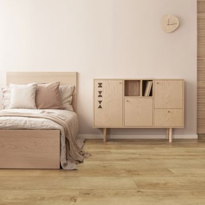 LVP floors in a woodstock bedroom